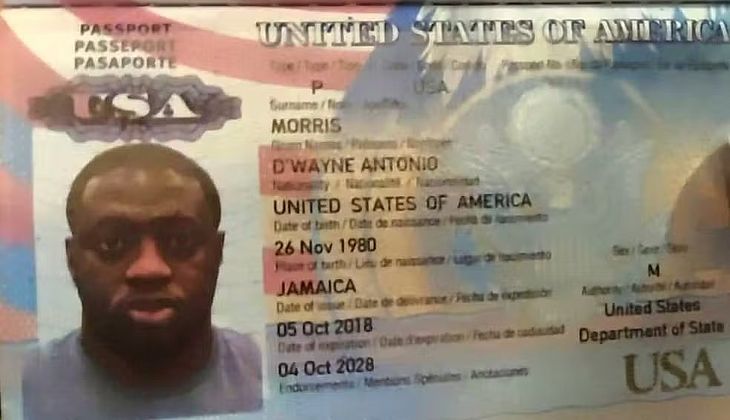 Passaporte do norte-americano D'wayne Antonio Morris encontrado morto em Copacabana