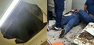 Professora cai do teto após piso ceder em escola particular no ES