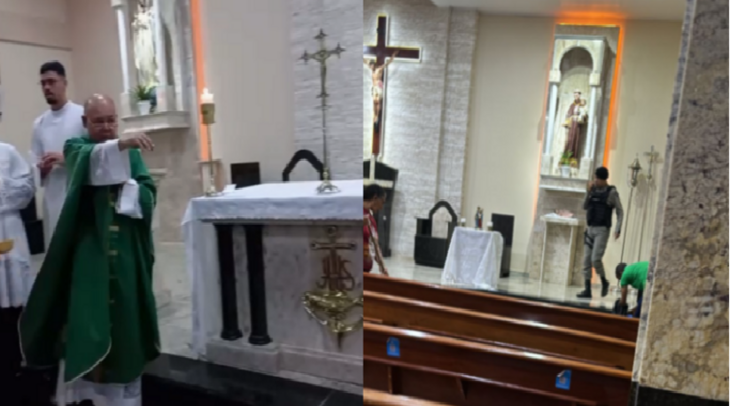 Missa foi interrompida após homem ensaguentado invadir igreja em Maceió