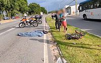 Vídeo: colisão entre moto e bicicleta deixa um homem morto na Avenida Durval de Góes Monteiro 