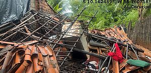 Casa desaba em temporal no município de Coruripe; morador é encaminhado a abrigo