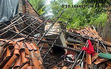 Casa desaba em temporal no município de Coruripe; morador é encaminhado a abrigo