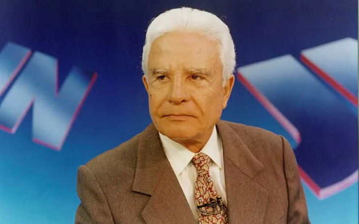 Cid Moreira, que morreu nessa quinta, aos 97 anos, na bancada do Jornal Nacional