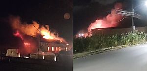 Fogo destrói fábrica de estofados e assusta população, em Arapiraca