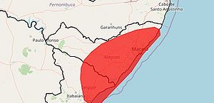 Alerta vermelho: Inmet divulga aviso de acumulado de chuva de "grande perigo" para Alagoas