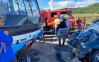 Vídeo: acidente entre carro e ônibus deixa feridos próximo à Usina Cachoeira do Meirim